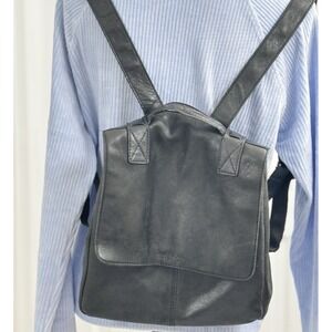 American Leather Co. Cleveland Leather Backpack Purse Black